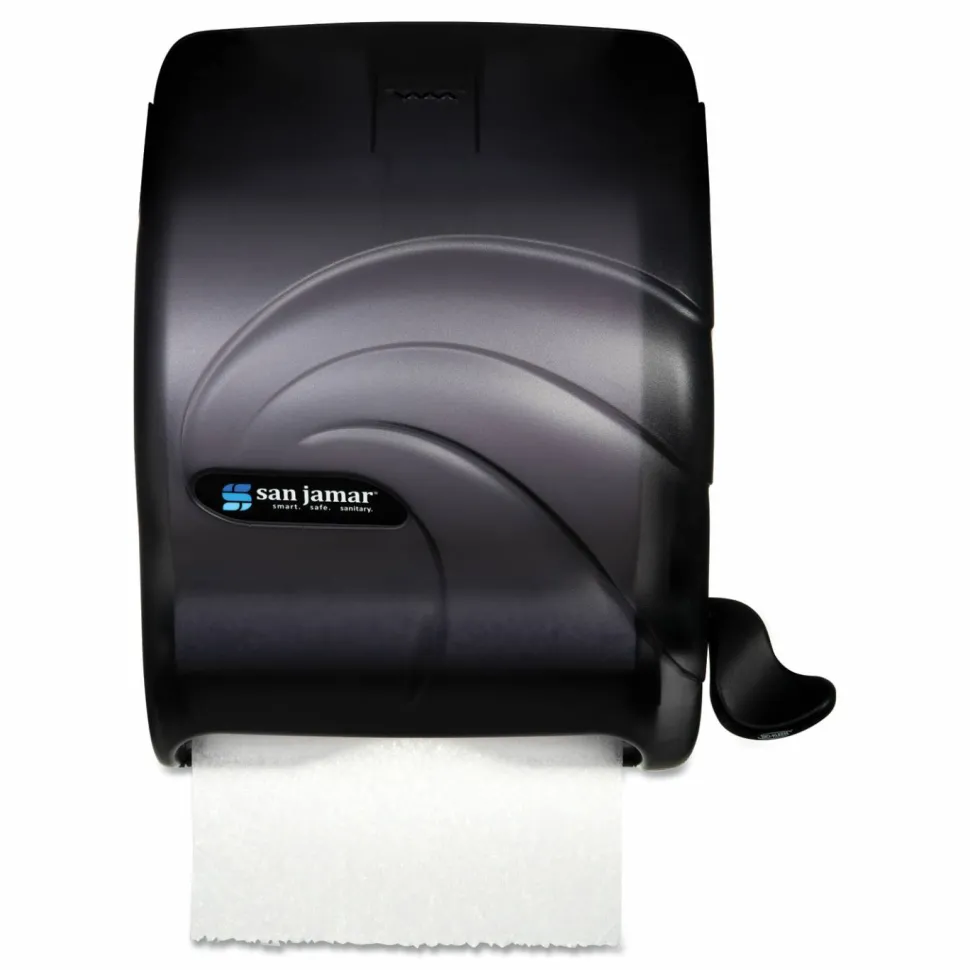 San Jamar Element Lever Roll Towel Dispenser, Oceans, 12.5 x 8.5 x 12.75, Black Pearl