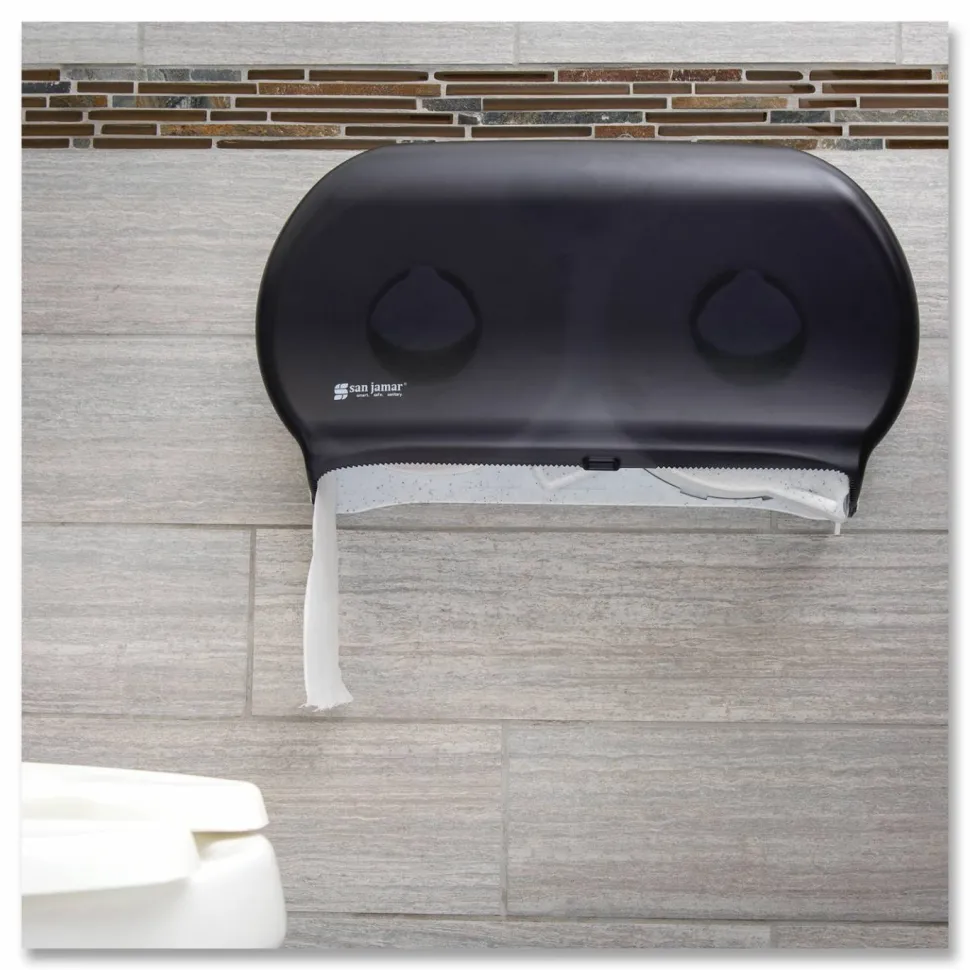 San Jamar Jumbo Bathroom Tissue Dispenser, Pearl Black