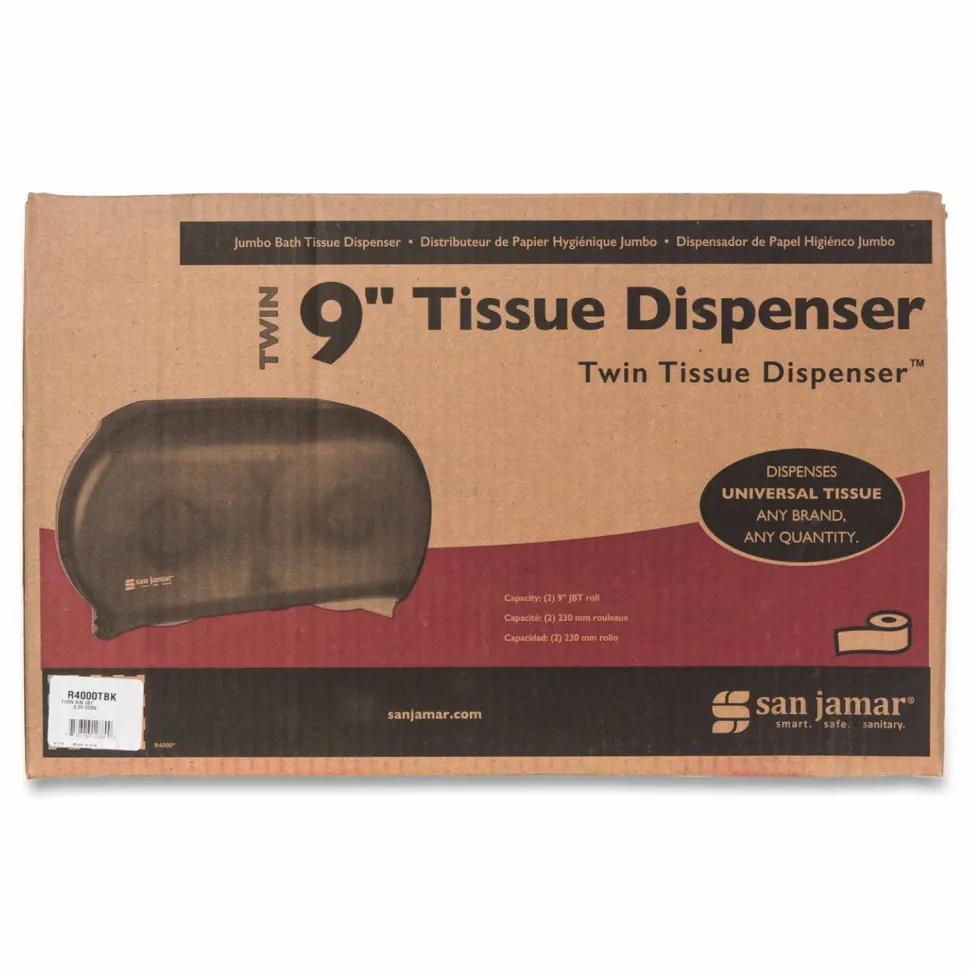 San Jamar Jumbo Bathroom Tissue Dispenser, Pearl Black