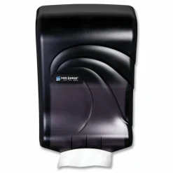 San Jamar Large Capacity Ultrafold Multifold/C-Fold Towel Dispenser, Oceans, 11.75 x 6.25 x 18, Transparent Black Pearl