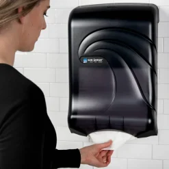 San Jamar Large Capacity Ultrafold Multifold/C-Fold Towel Dispenser, Oceans, 11.75 x 6.25 x 18, Transparent Black Pearl