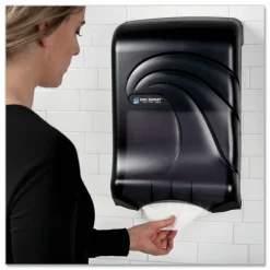 San Jamar Large Capacity Ultrafold Multifold/C-Fold Towel Dispenser, Oceans, 11.75 x 6.25 x 18, Transparent Black Pearl