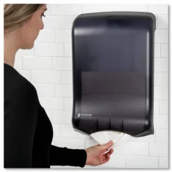 San Jamar Large Capacity Ultrafold Multifold/C-Fold Towel Dispenser, Classic, 11.75 x 6.25 x 18, Black Pearl