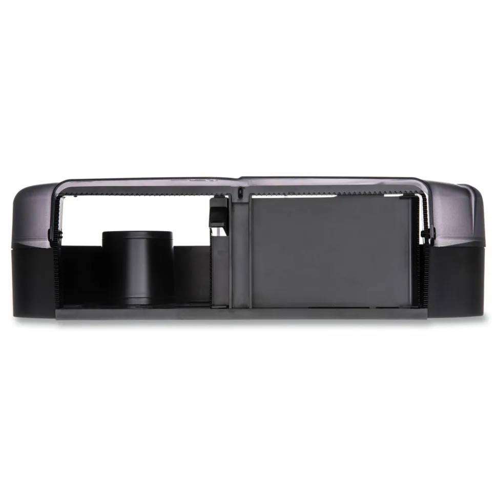 San Jamar 2-Roll Jumbo Toilet Tissue Dispenser, 19" x 5 1/4" x 12", Black Pearl