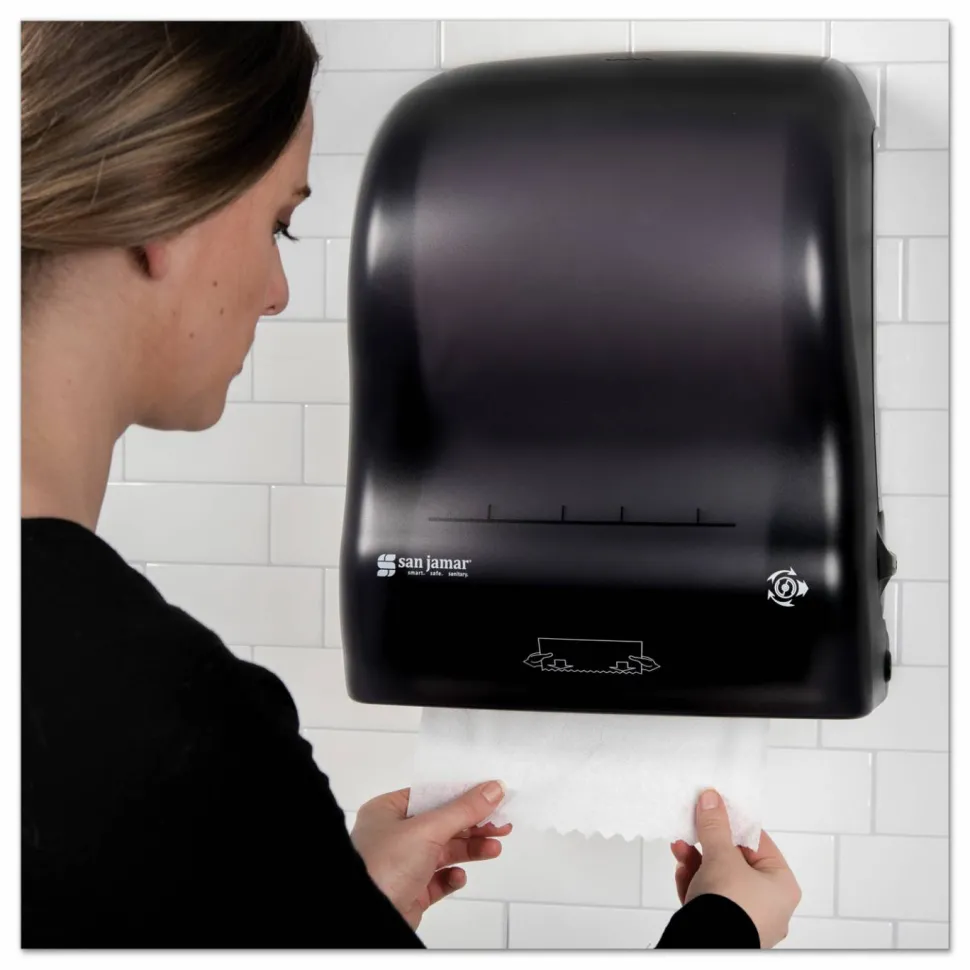 San Jamar Simplicity Mechanical Roll Towel Dispenser, 15.25 x 13 x 10.25, Black