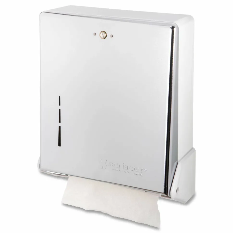 San Jamar True Fold C-Fold/Multifold Paper Towel Dispenser, 11.63 x 5 x 14.5, Chrome