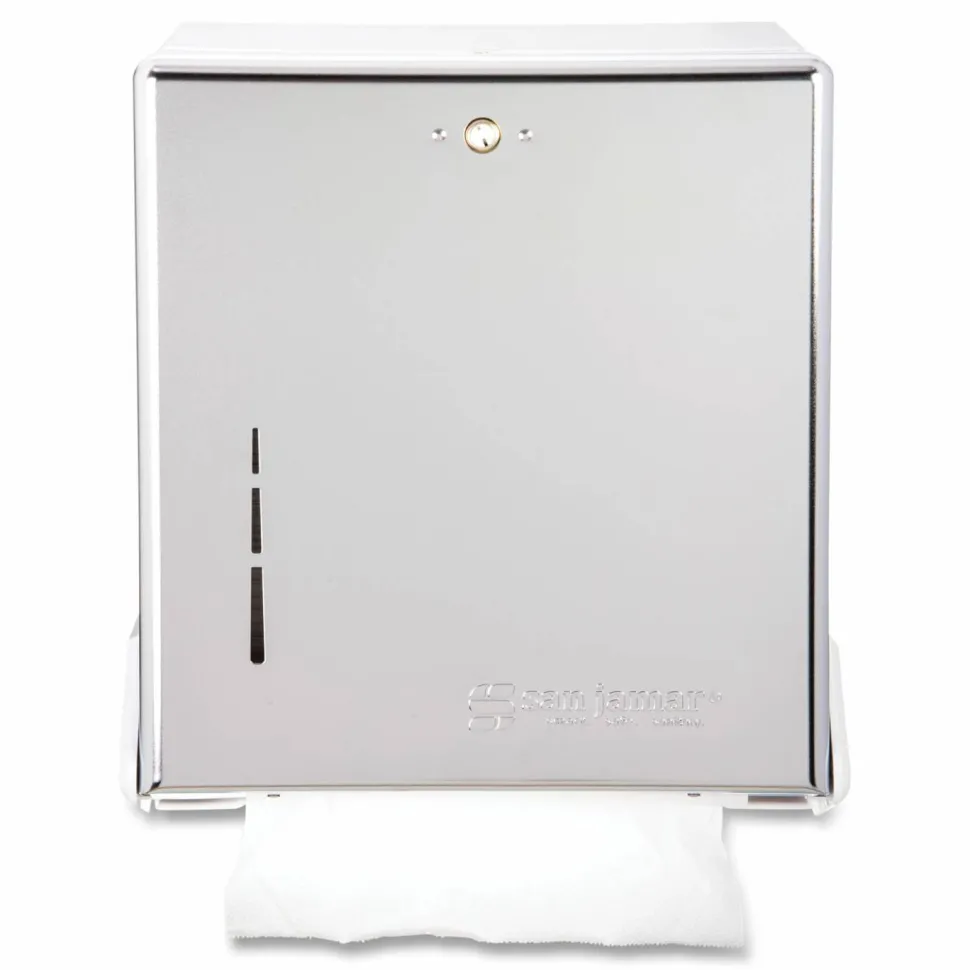 San Jamar True Fold C-Fold/Multifold Paper Towel Dispenser, 11.63 x 5 x 14.5, Chrome