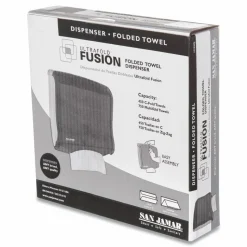 San Jamar Ultrafold Fusion C-Fold and Multifold Towel Dispenser, 11.5 x 5.5 x 11.5, Black