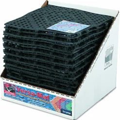 San Jamar Versa-Mat Bar-Shelf Liner, Plastic, 12w x 12d x 0.25h, Black, 24/Carton