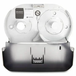 San Jamar Versatwin Standard Bath Tissue Dispenser, Classic, 8 x 5.75 x 12.75, Transparent Black Pearl