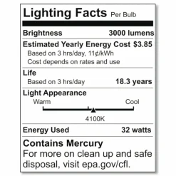 Satco T8 Cool White U-Bent Fluorescent Light Bulbs, 32 Watts, Carton Of 6 Bulbs