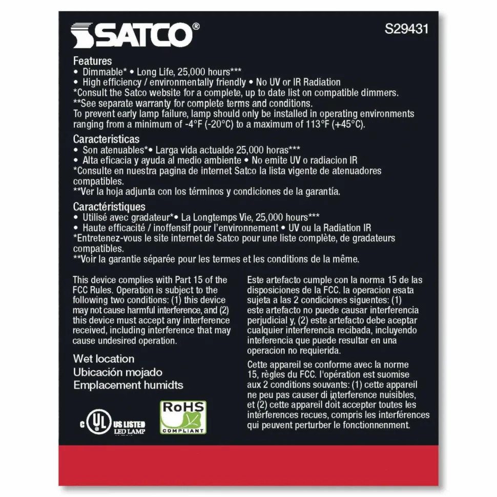 Satco 12W PAR 30/LN/FL 3000K LED Bulb