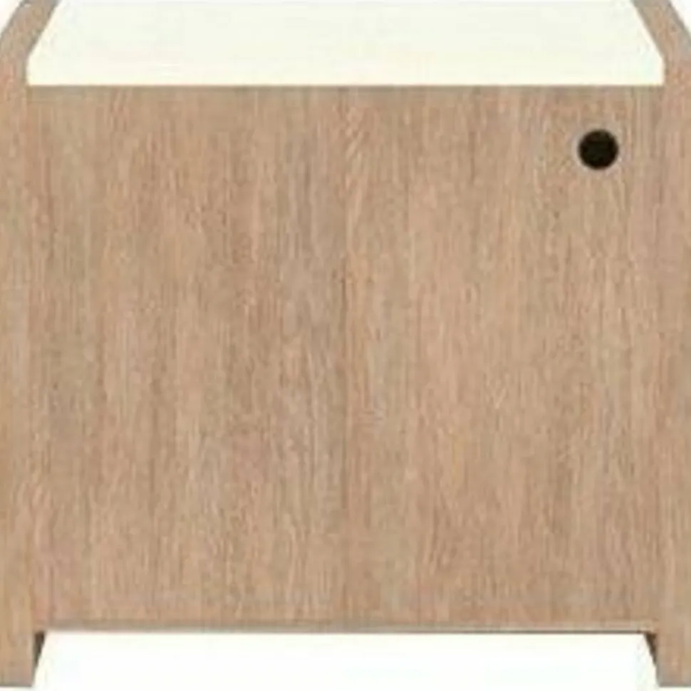 Sauder Dixon City 33"W Computer Desk Cabinet With Storage, Brushed Oak/Pebble White