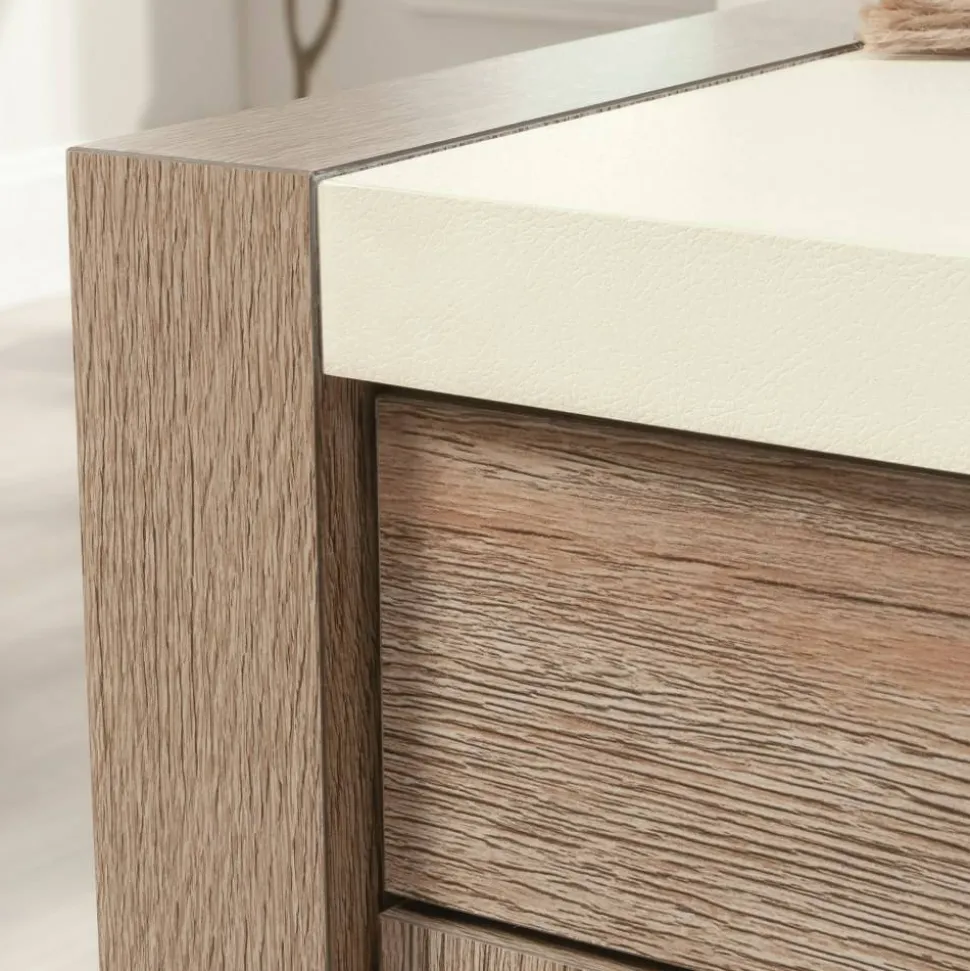 Sauder Dixon City 33"W Computer Desk Cabinet With Storage, Brushed Oak/Pebble White