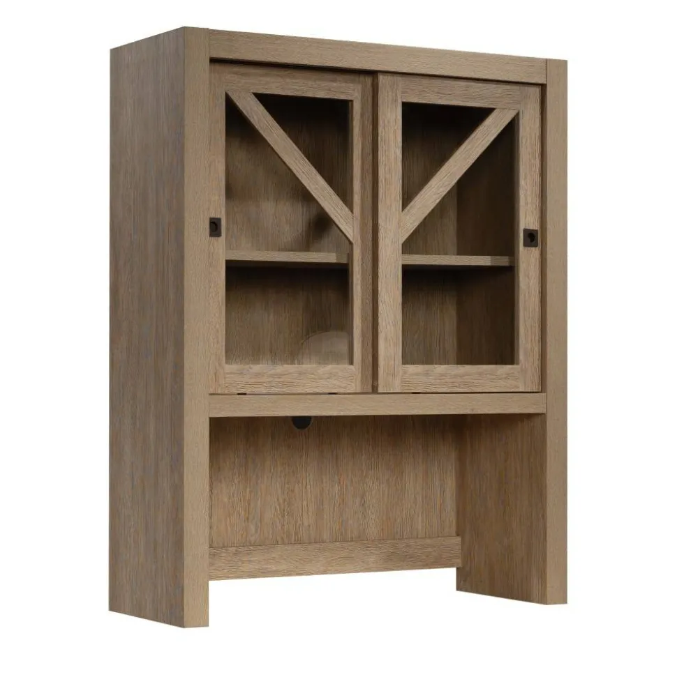 Sauder Dixon City 33"W Library Hutch, Brushed Oak