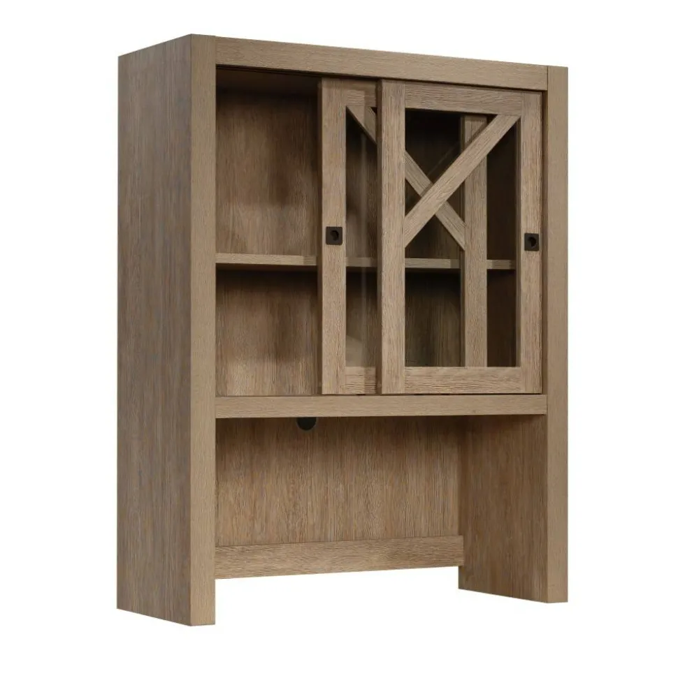 Sauder Dixon City 33"W Library Hutch, Brushed Oak