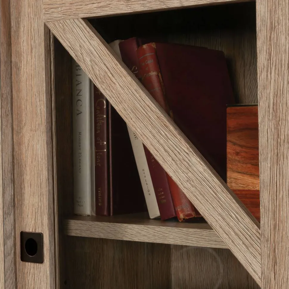 Sauder Dixon City 33"W Library Hutch, Brushed Oak