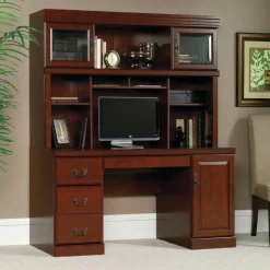 Sauder Heritage Hill 60"W Desk Computer Credenza, Classic Cherry