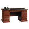Sauder Heritage Hill 65"W Double-Pedestal Writing Desk, Classic Cherry