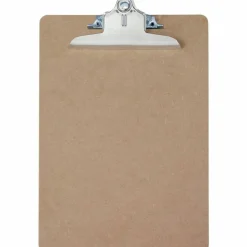 Saunders Brown Hardboard Clipboards - 1" Clip Capacity - 8 1/2" x 11" Sheet Size - Spring Clip - Standard - Hardboard - Brown - 1 Each