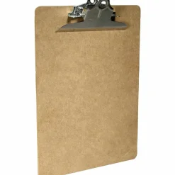 Saunders Brown Hardboard Clipboards - 1" Clip Capacity - 8 1/2" x 11" Sheet Size - Spring Clip - Standard - Hardboard - Brown - 1 Each