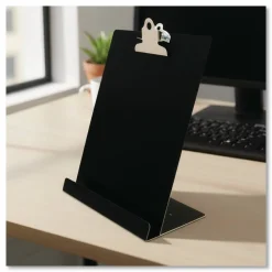 Saunders Document/Tablet Holder Stand, 12.3"H x 9.5"W x 5"L, Aluminum, Black