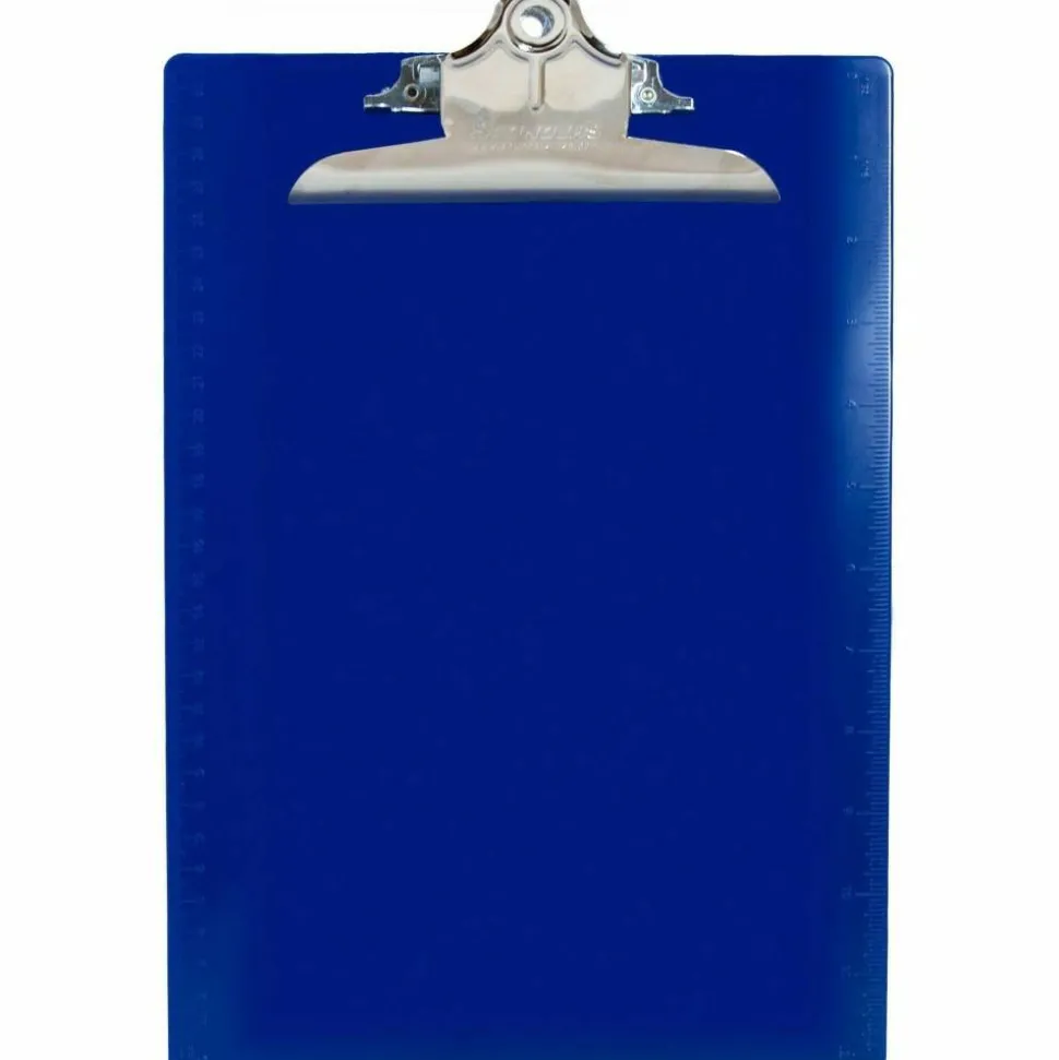 Saunders Plastic Clipboard, 8 1/2" x 12", Blue