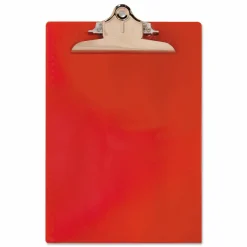 Saunders Plastic Clipboard, 8 1/2" x 12", Red