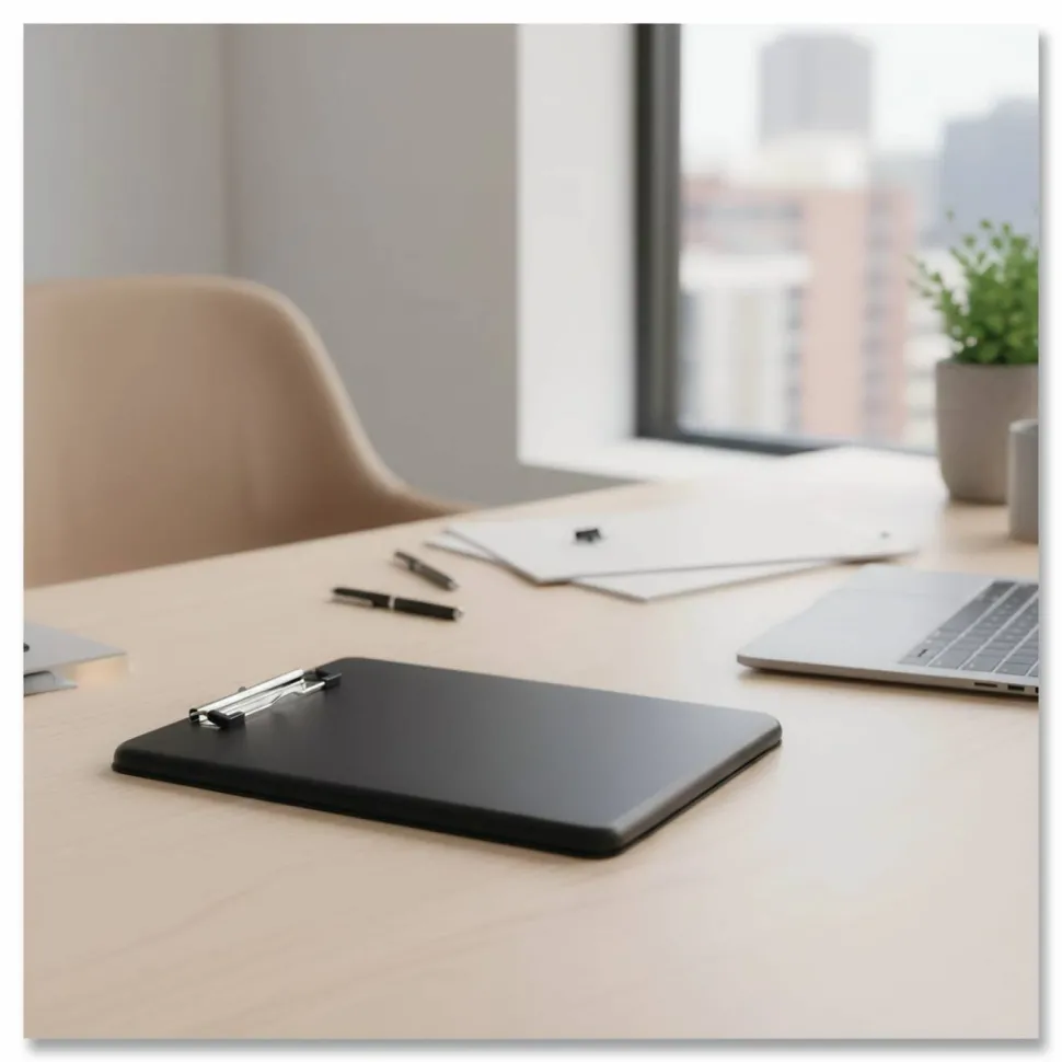 Saunders SlimMate Plastic Form Holder Storage Clipboard, Letter Size, Black