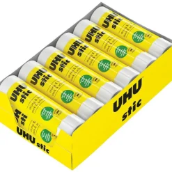 Saunders UHU stic Washable Glue Stick - 1.41 oz - 12 / Box - White