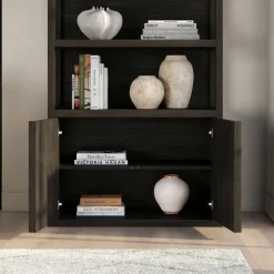 Savin 67.5" Tall Rectangular Bookcase in Alder Brown
