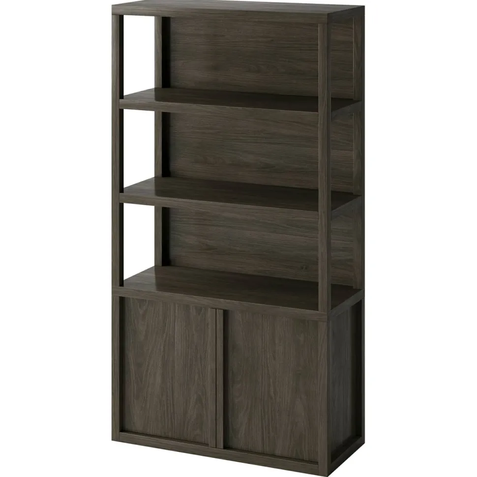 Savin 67.5" Tall Rectangular Bookcase in Alder Brown