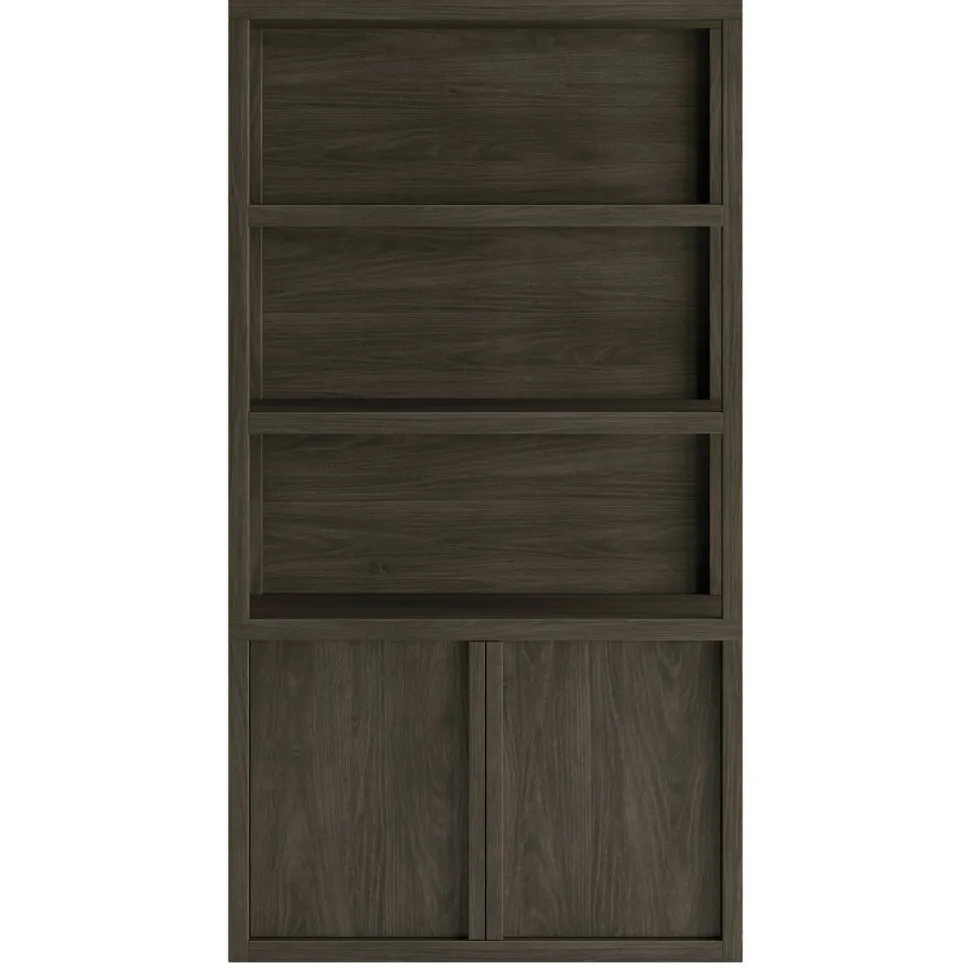 Savin 67.5" Tall Rectangular Bookcase in Alder Brown