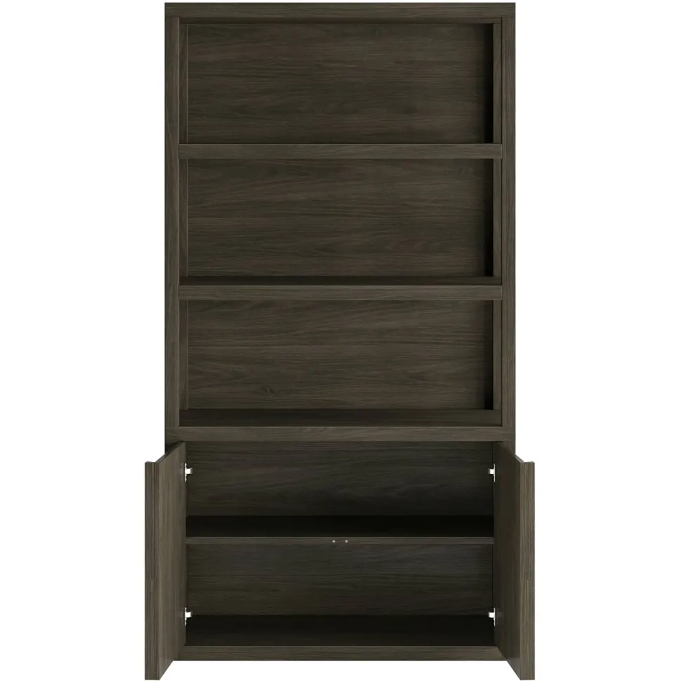 Savin 67.5" Tall Rectangular Bookcase in Alder Brown