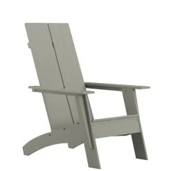 Sawyer Modern Commercial All-Weather Poly Resin Wood Adirondack Chair in Gray