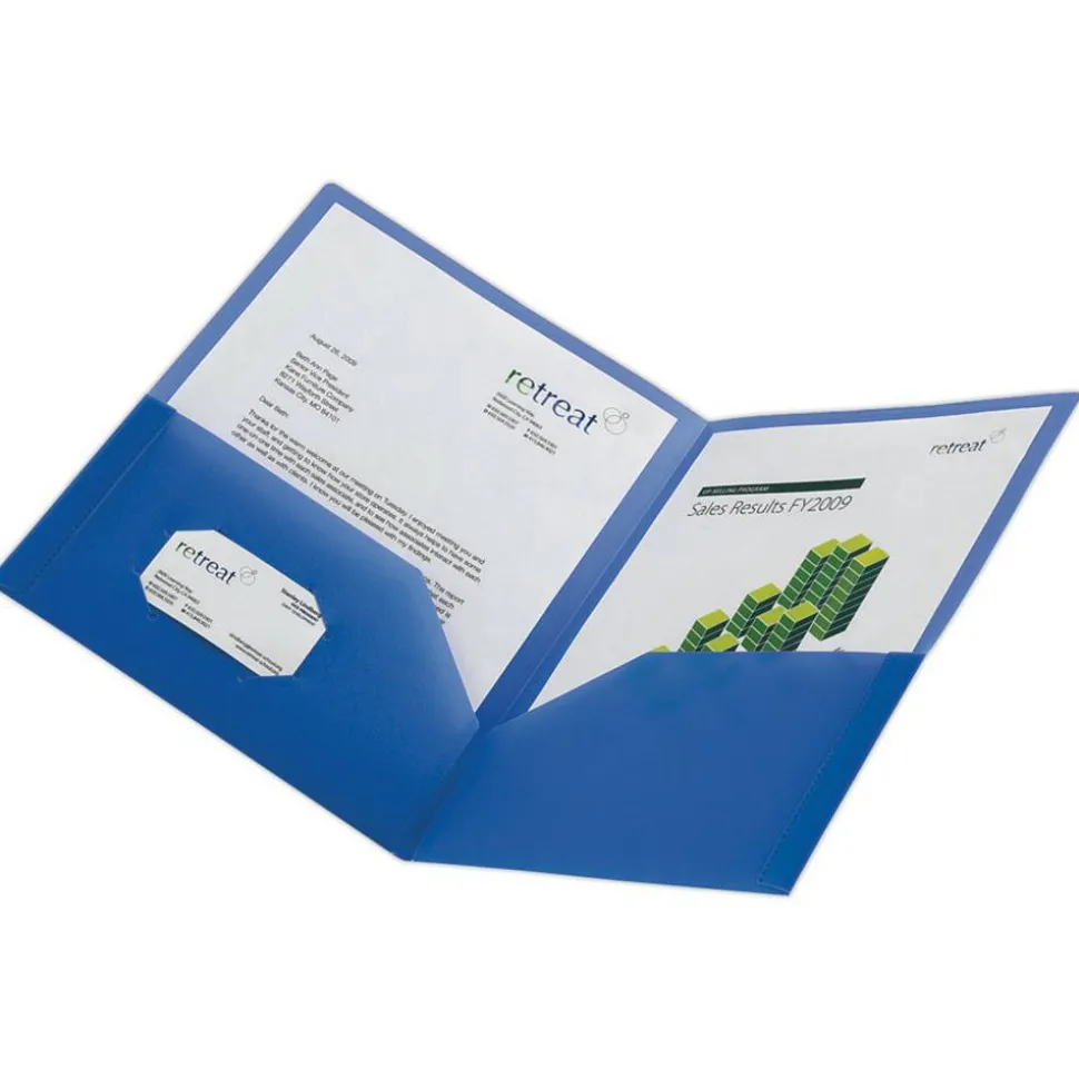 School-Grade 2-Pocket Poly Folder, Letter Size, Blue