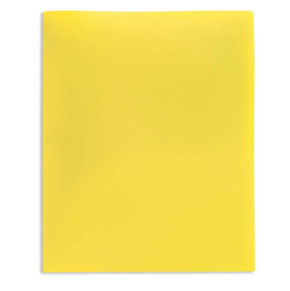 School-Grade 2-Pocket Poly Folder, Letter Size, Yellow