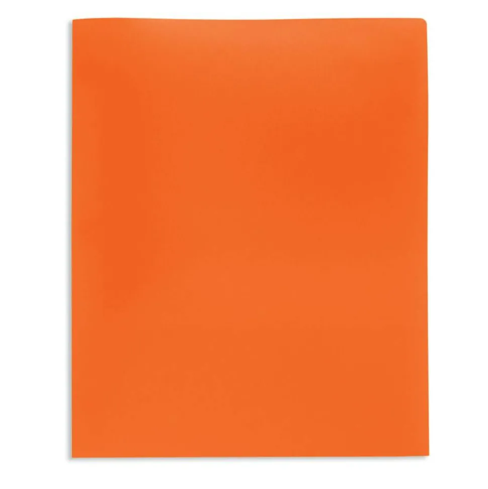 School-Grade 2-Pocket Poly Folder, Letter Size, Orange