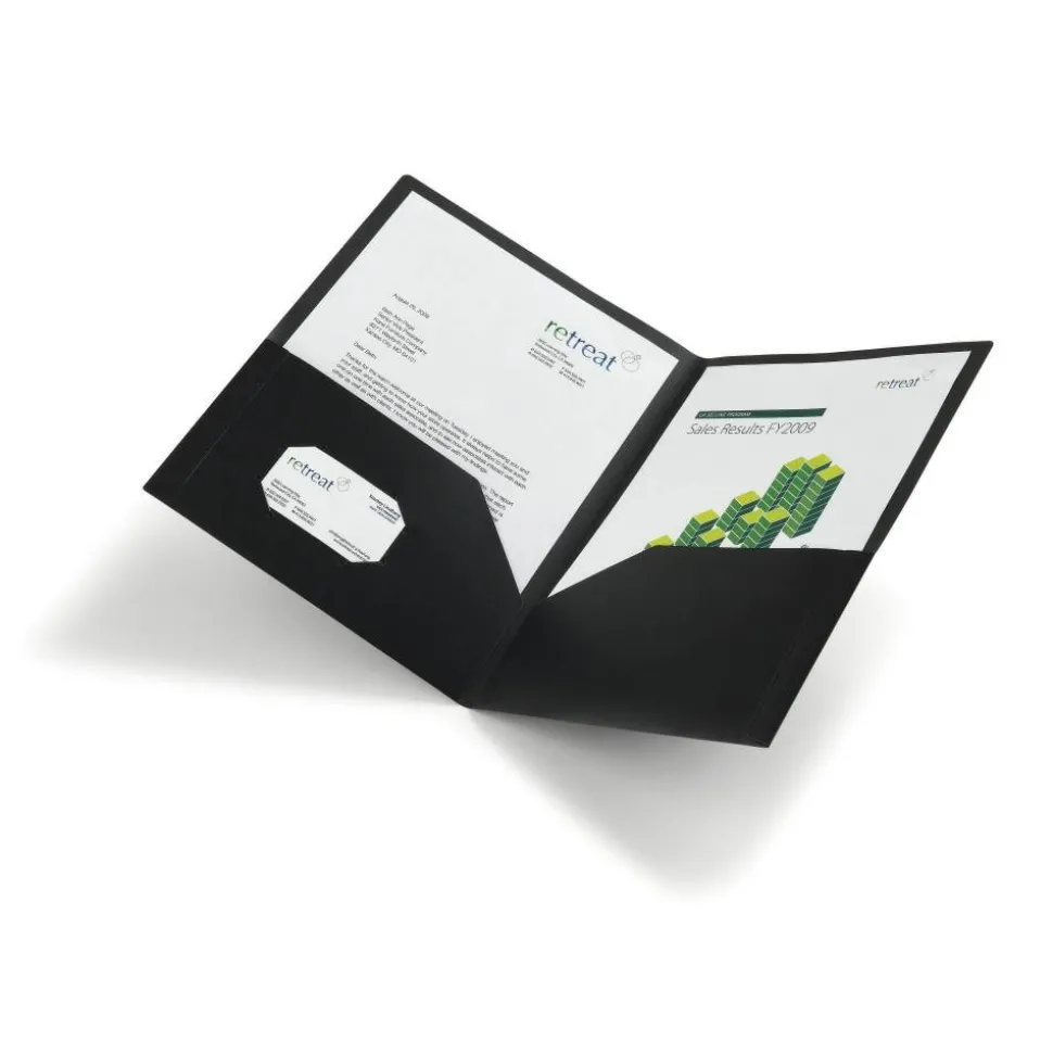 School-Grade 2-Pocket Poly Folder, Letter Size, Black