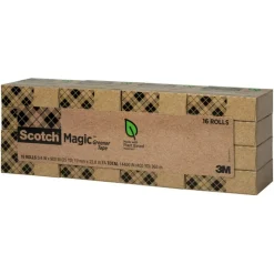 Scotch Greener Magic Tape, Invisible, 16 Tape Rolls, 3/4 in x 900 in, Home Office Supplies and School Supplies for College and Classrooms