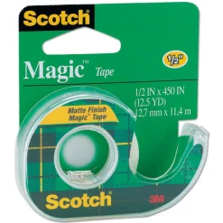 Scotch Magic Tape In Dispenser, 1/2