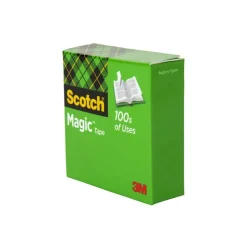 Scotch Magic Tape, Invisible, 3/4 in. x 1000 in., 12 Tape Rolls, Clear, School Supplies and College Essentials for Students and Teachers