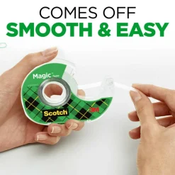 Scotch Magic Tape with Dispenser, Invisible, 3/4 in. x 650 in., 6 Tape Rolls, Clear, School Supplies and College Essentials for Students, 6122
