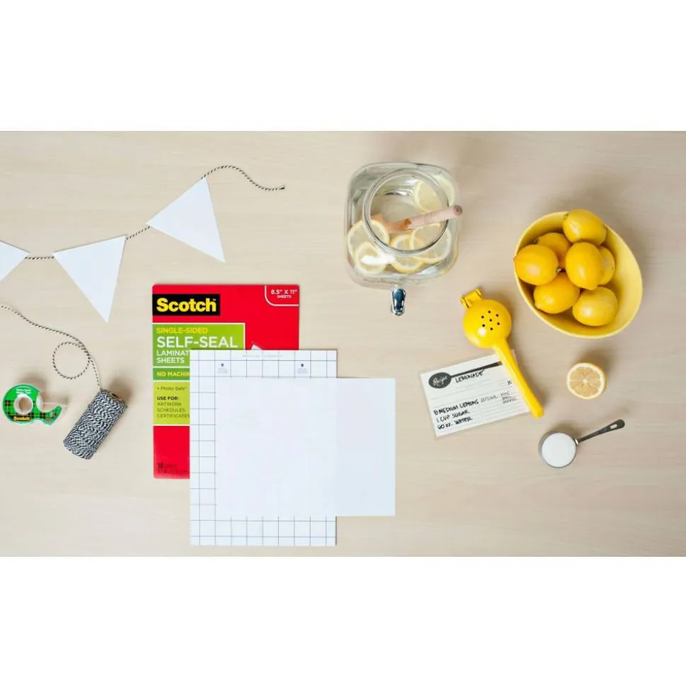 Scotch Self-Seal Laminating Sheets, 9" x 12", 50 Laminating Sheets, Fits Letter Size