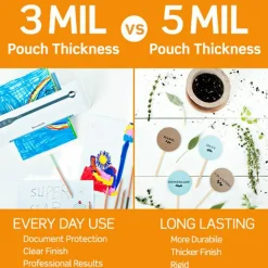 Scotch Thermal Laminating Pouches, 8.9" x 11.4", 100 Laminating Sheets, 3 mil., Fits Letter Size, 100/Pack