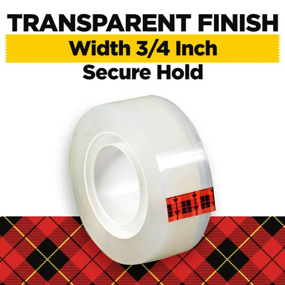 Scotch Transparent Tape, 3/4 in. x 1000 in., 24 Tape Rolls, Clear, School Supplies and College Essentials for Students and Teachers