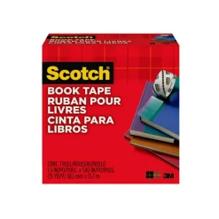 Scotch Book Tape, 1-1/2 in x 540 in, 1 Tape Roll, Clear, Home Office and School Supplies