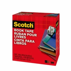 Scotch Book Tape, 2 in. x 540 in., 1 Tape Roll, Clear, School Supplies and College Essentials for Students and Teachers