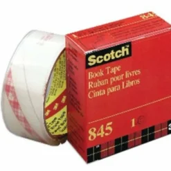 Scotch Book Tape, 2 in. x 540 in., 1 Tape Roll, Clear, School Supplies and College Essentials for Students and Teachers