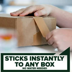Scotch Box Lock Paper Packing Tape, 8 Tape Rolls, 1.88 in x 25 yd, 3" Core, Extreme Grip Moving Tape, Brown